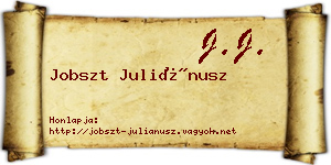 Jobszt Juliánusz névjegykártya